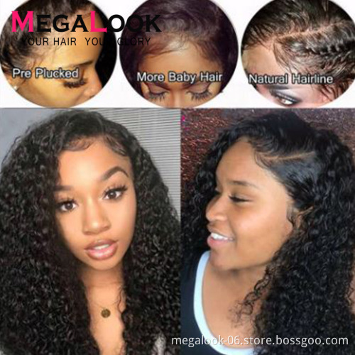 Wholesale Cheap Price 9A Unprocessed Brazilian Virgin Hair Closure Lace Human Hair Wigs Kinky Curly Front Wig With Baby Hair